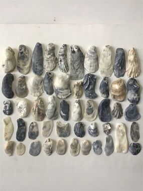 Seashells 50 Oyster Shells 1-1/4” to 4” For Crafts, Art, Decor Gray Creamy White